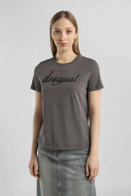Футболка хлопковая с логотипом Desigual