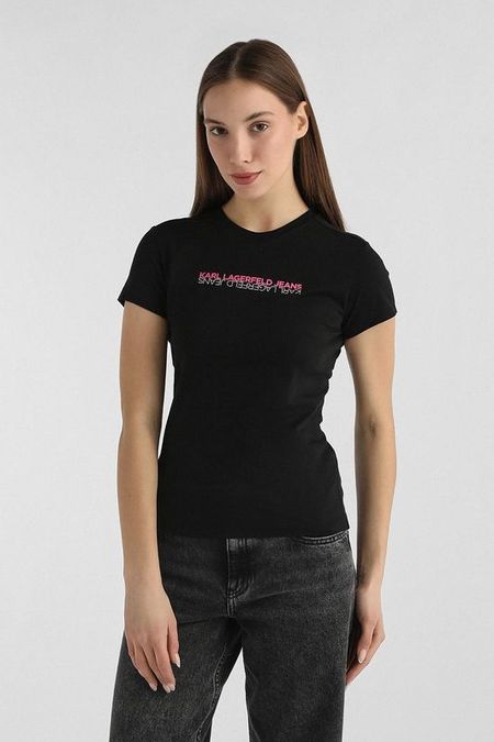 Футболка хлопковая с логотипом Karl Lagerfeld Jeans