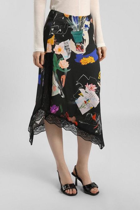 Юбка асимметричного кроя с кружевом Desigual
