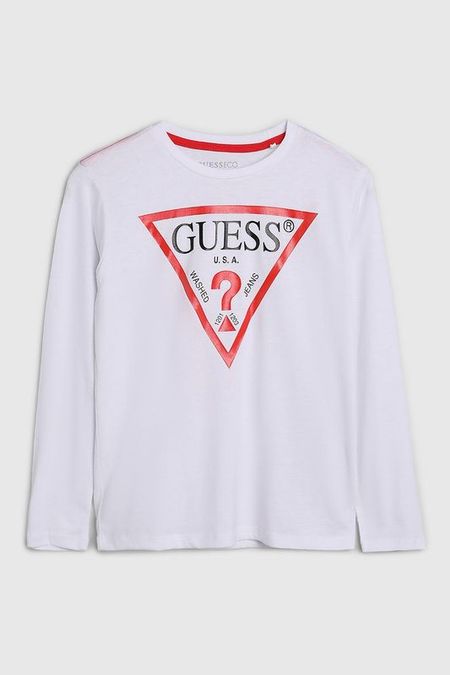 Лонгслив хлопковый с логотипом Guess
