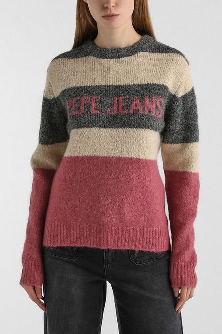Джемпер из пушистой пряжи с принтом PEPE JEANS