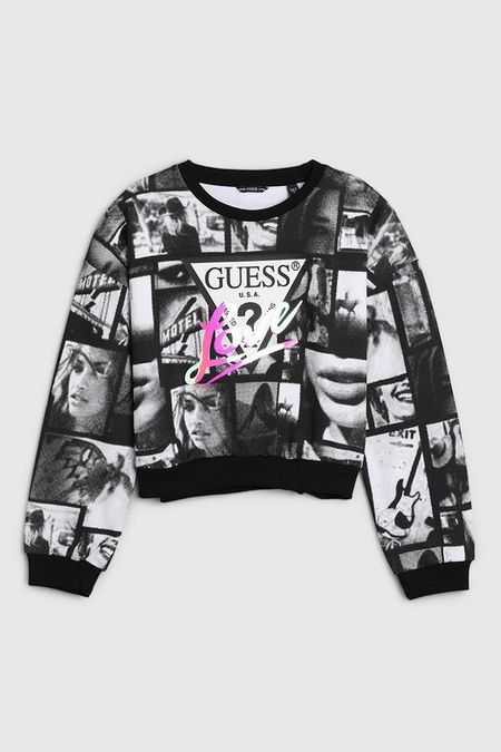 Свитшот хлопковый с принтом Guess