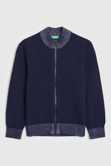Кардиган хлопковый на молнии Benetton