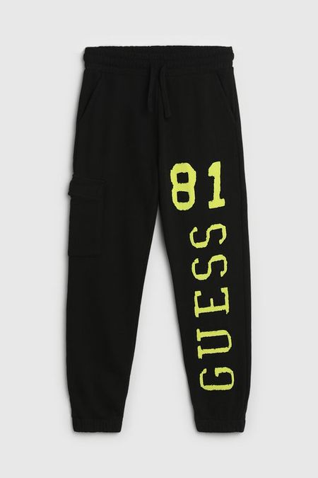 Брюки спортивные хлопковые с логотипом Guess
