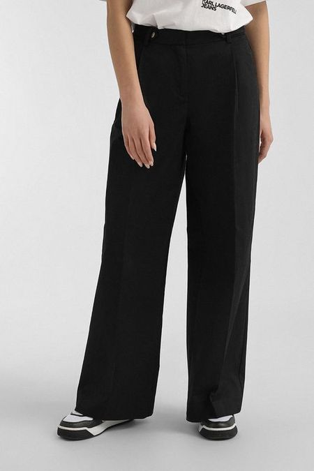 Брюки хлопковые свободного кроя с защипами Karl Lagerfeld Jeans