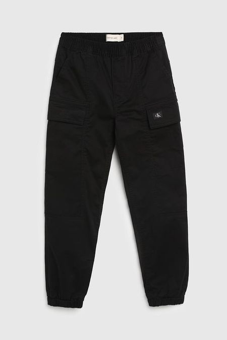 Брюки хлопковые на эластичном поясе с карманами Calvin Klein Jeans