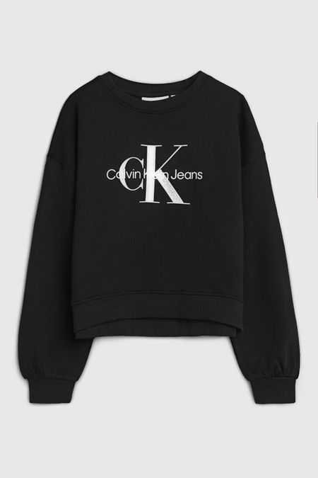 Свитшот хлопковый с логотипом Calvin Klein Jeans