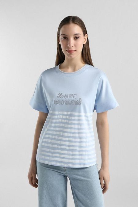 Футболка хлопковая в полоску Auranna