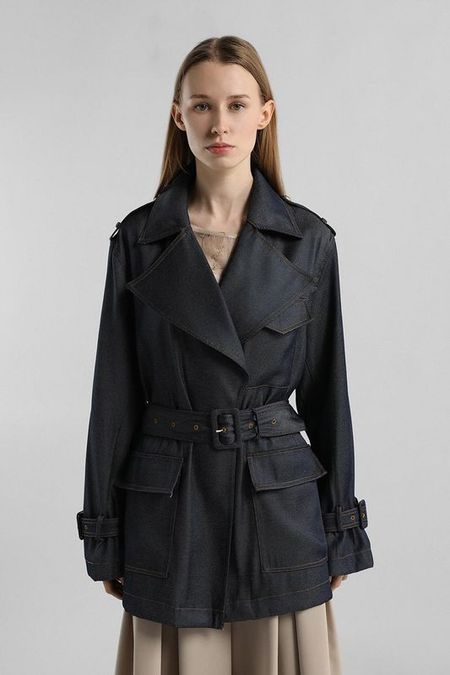 Тренч с поясом укороченный Guess
