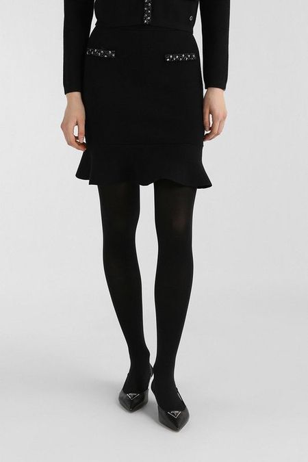Юбка трикотажное с воланом и стразами Guess