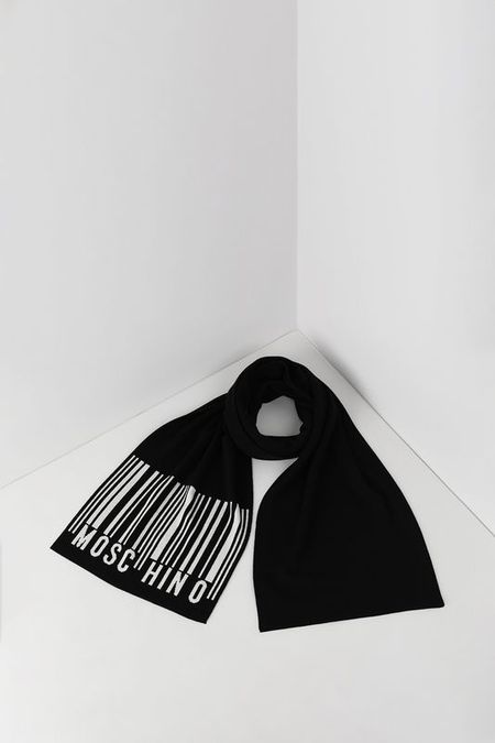 Шарф шерстяной с логотипом Moschino