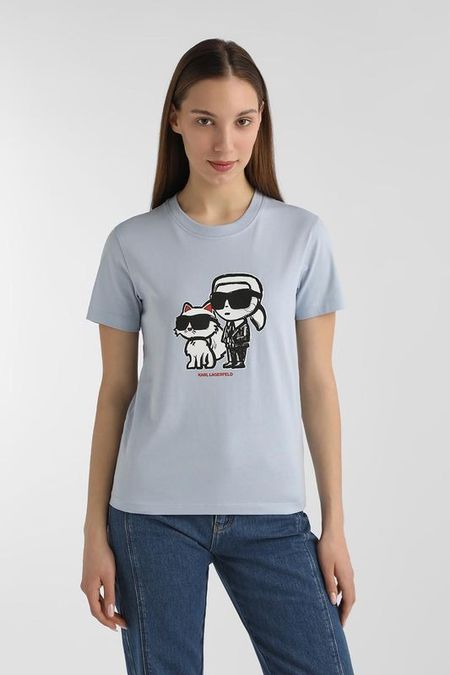 Футболка хлопковая с логотипом Karl Lagerfeld