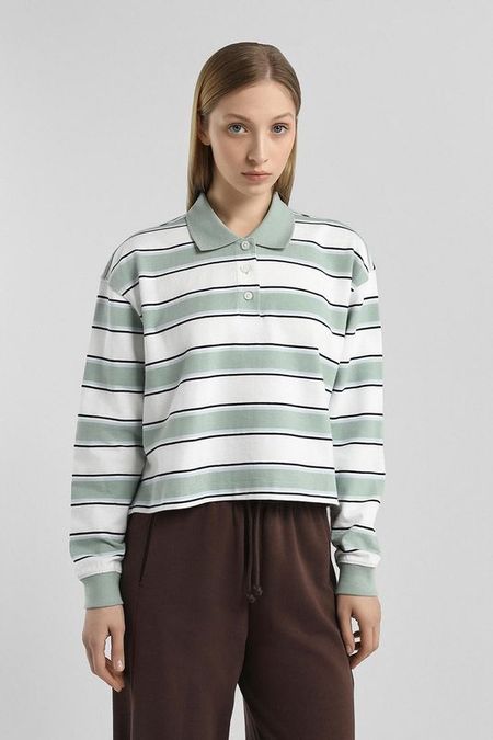 Поло хлопковое в полоску Guess Jeans