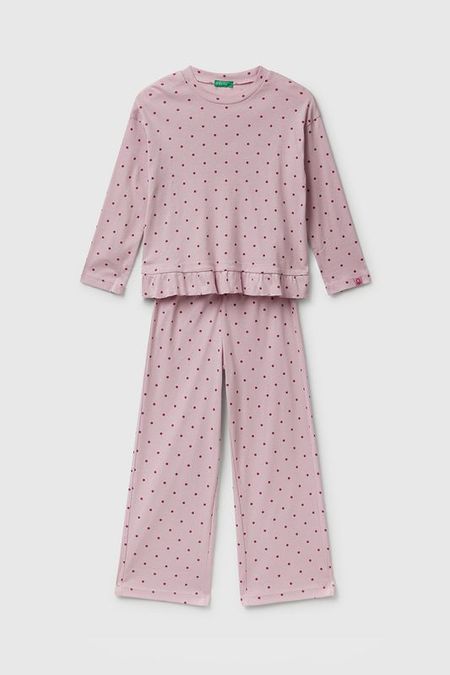 Пижама хлопковая в горох Benetton Undercolors