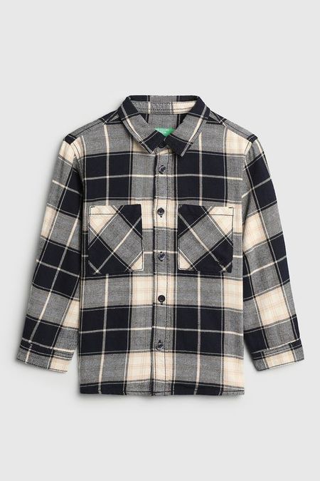 Рубашка хлопковая в клетку Benetton