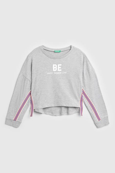 Лонгслив с контрастной отделкой Benetton