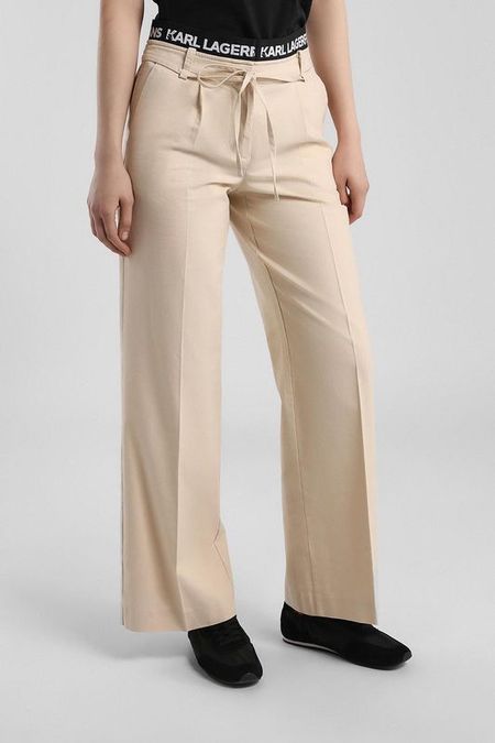 Брюки прямого кроя с поясом Karl Lagerfeld Jeans