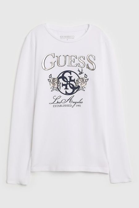 Лонгслив хлопковый с принтом Guess