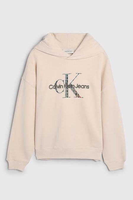 Худи хлопковое логотипом Calvin Klein Jeans