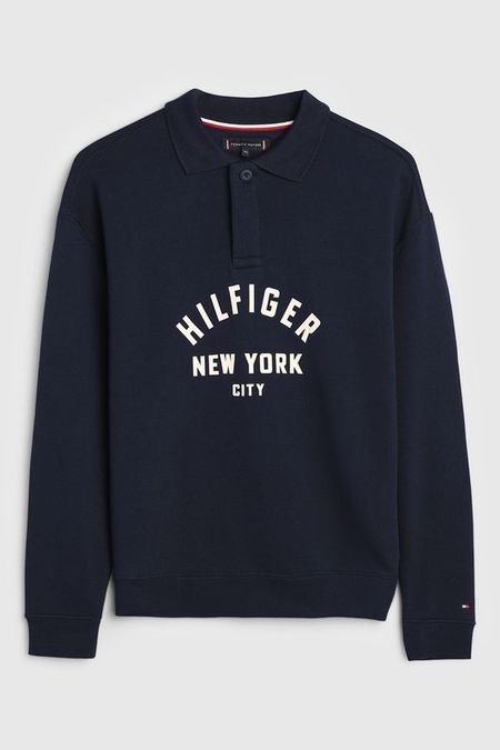 Поло хлопковое с длинным рукавом Tommy Hilfiger