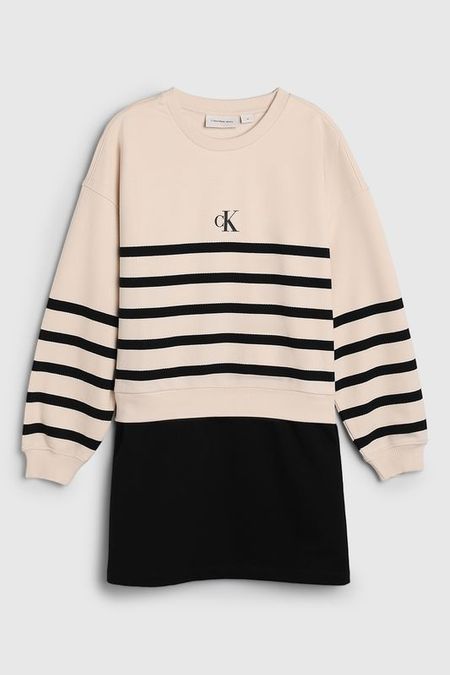 Платье хлопковое с имитацией толстовки Calvin Klein Jeans