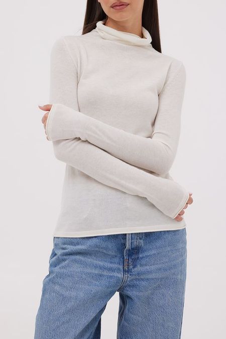Водолазка из смесовой шерсти с высоким воротником Woolook