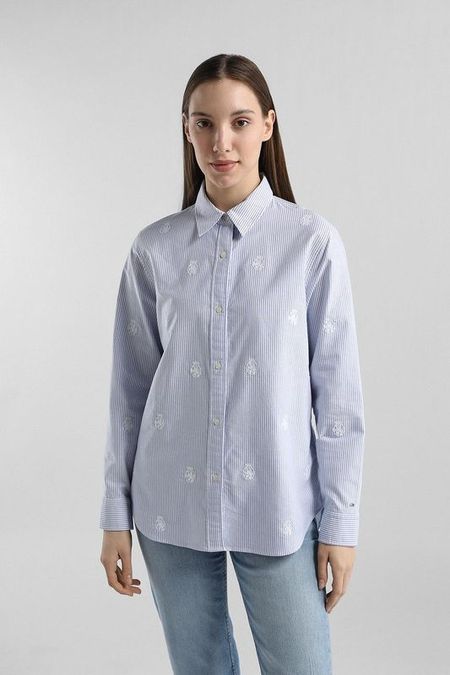 Рубашка хлопковая в полоску Tommy Hilfiger