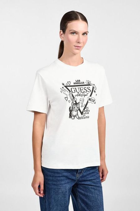 Футболка хлопковая с логотипом Guess