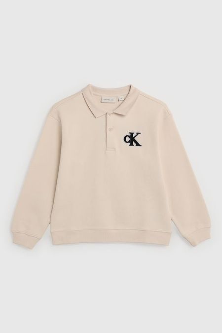 Поло хлопковое с длинным рукавом Calvin Klein Jeans
