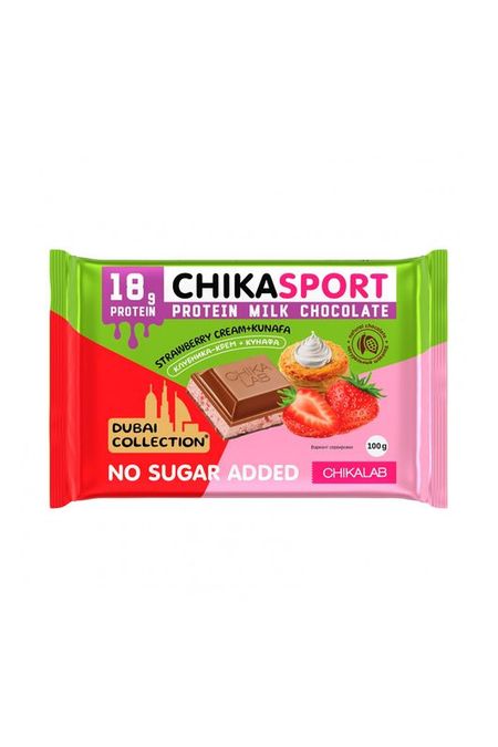 Шоколад молочный с клубникой и хрустящим тестом CHIKALAB