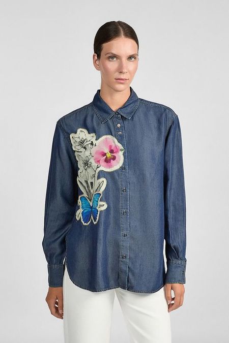 Рубашка джинсовая с принтом Desigual
