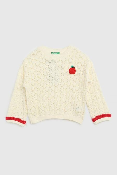 Джемпер вязаный ажурный Benetton