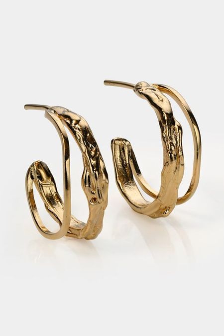Позолоченные серьги двойные RINGSTONE