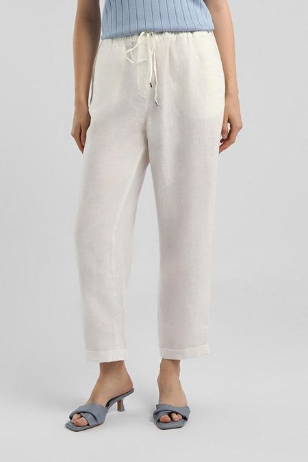 Брюки льняные на кулиске зауженного кроя Gerry Weber