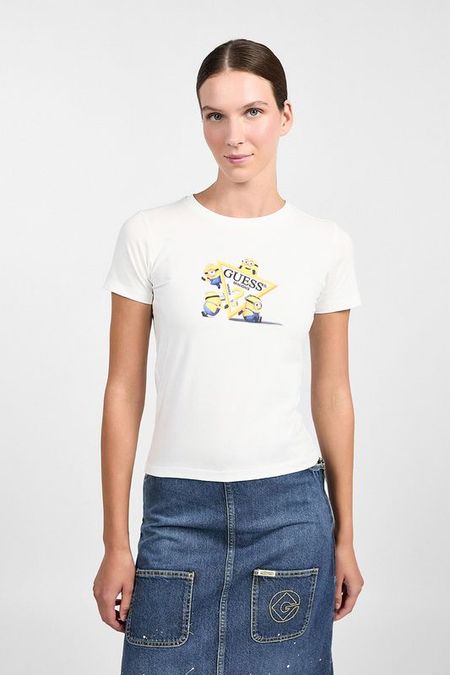 Футболка хлопковая с принтом Guess Jeans
