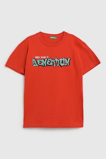 Футболка хлопковая с логотипом Benetton