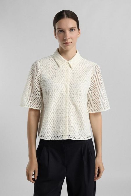 Рубашка ажурная с коротким рукавом Comma,