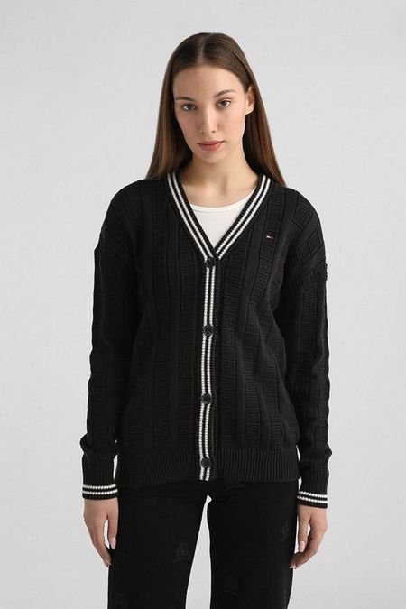 Кардиган хлопковый с контрастной отделкой Tommy Jeans