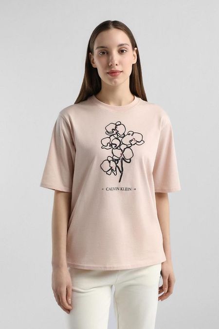 Футболка хлопковая с принтом Calvin Klein Jeans