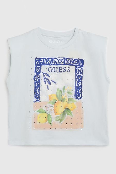 Футболка хлопковая с принтом Guess