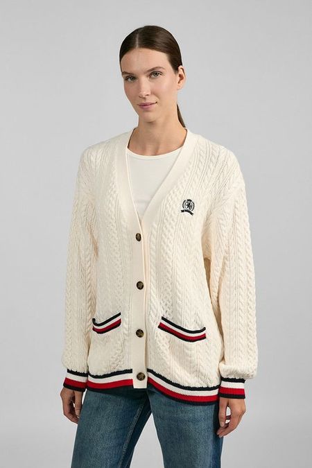 Кардиган хлопковый с узором косы Tommy Jeans