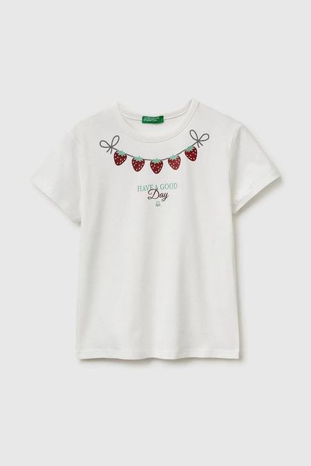 Футболка хлопковая с принтом Benetton