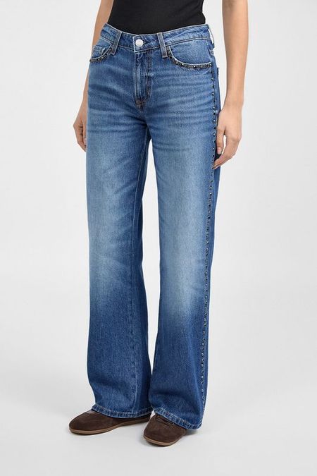 Джинсы прямого кроя с заклепками Guess