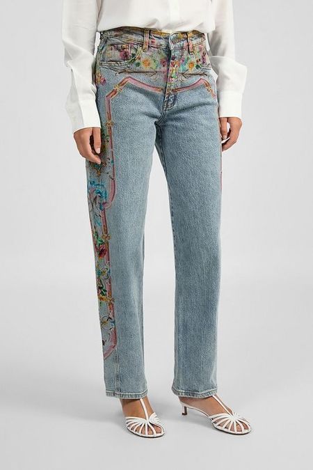 Джинсы зауженного кроя с принтом Desigual