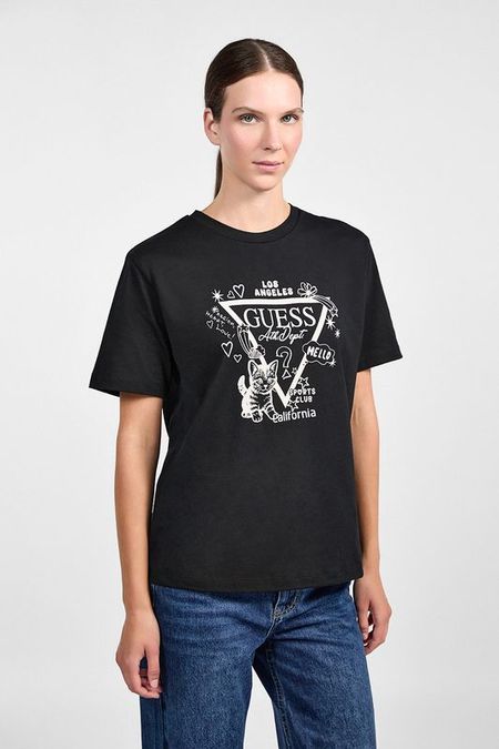 Футболка хлопковая с логотипом Guess