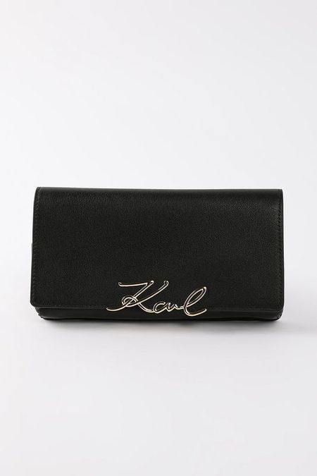 Сумка клатч кожаная Signature Karl Lagerfeld