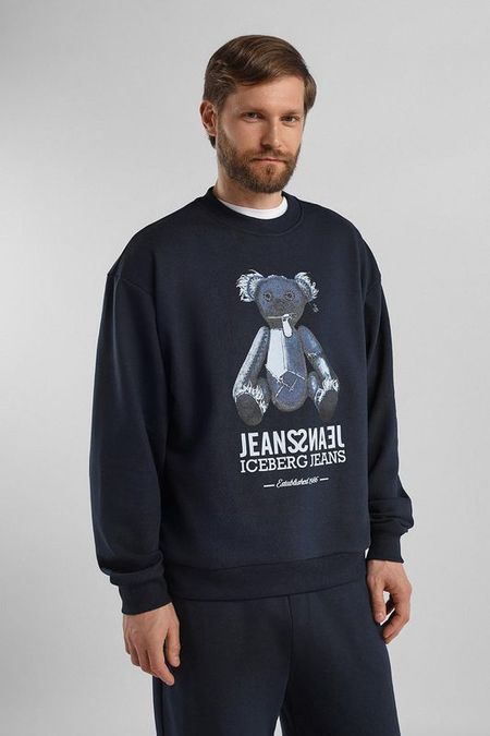 Свитшот хлопковый с принтом Iceberg Jeans