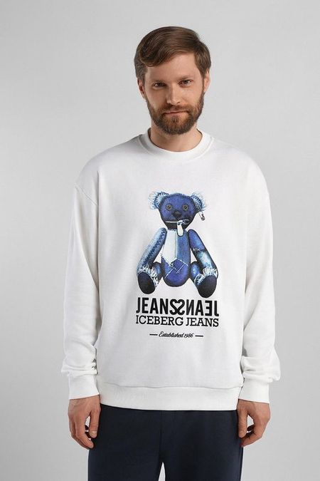 Свитшот хлопковый с принтом Iceberg Jeans