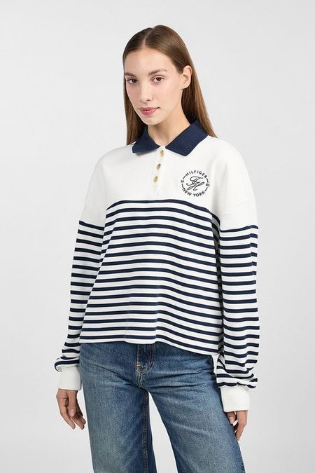 Поло хлопковое с длинным рукавом Tommy Hilfiger