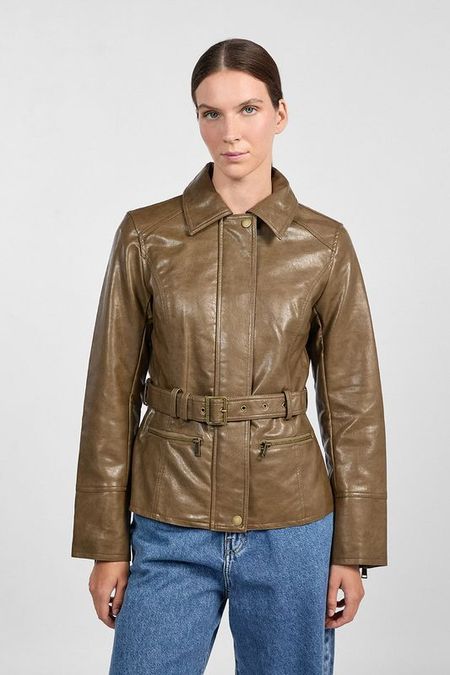 Куртка из искусственной кожи с поясом Guess
